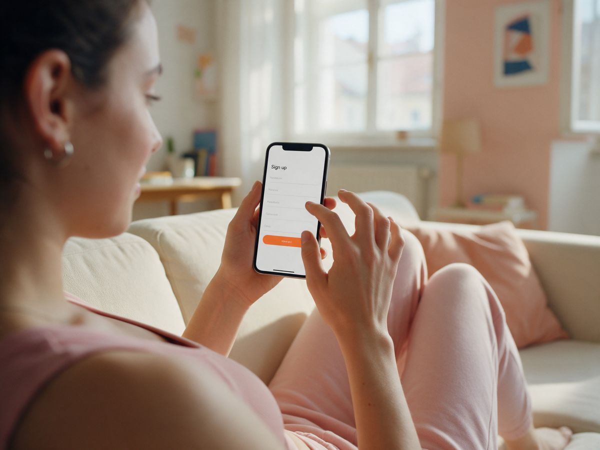 Registrace v aplikaci na telefonu